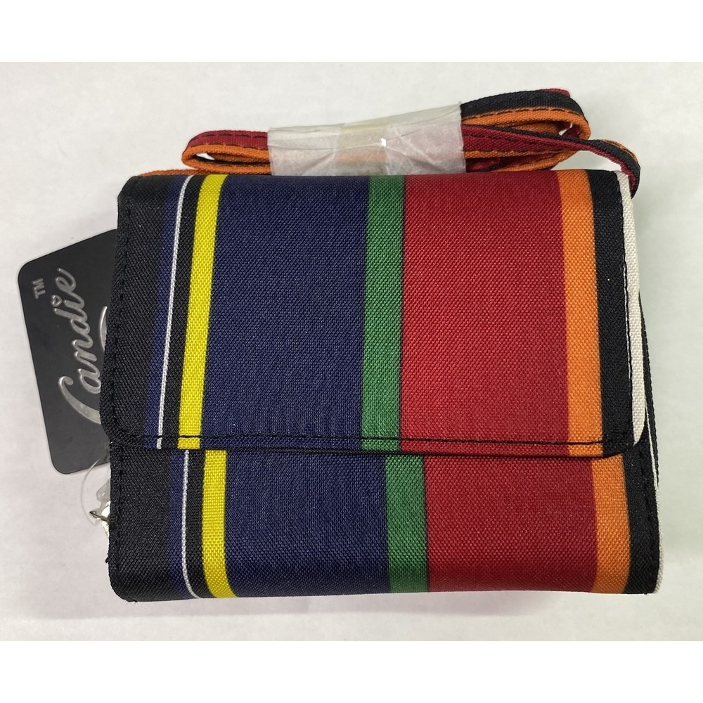 Candie's Women's Striped MultiColor‎ Crossbody Wallet 4x5x2" Purse NWT